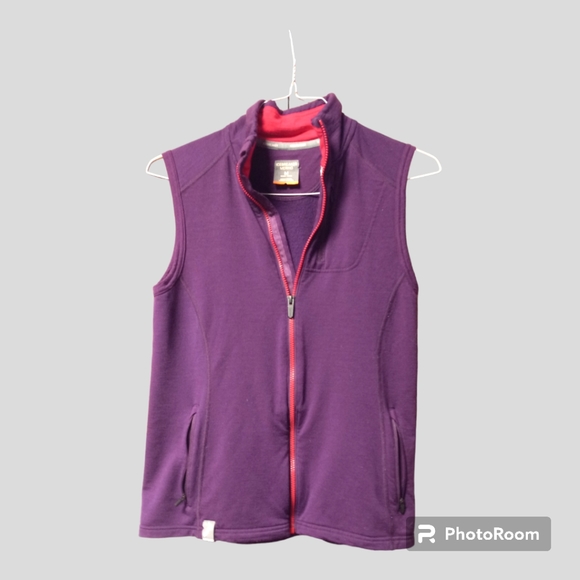 Icebreaker Jackets & Blazers - Icebreaker Cascade Purple Merino Wool Vest Pockets